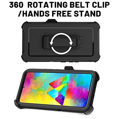 AICase Belt-Clip Holster Case for Galaxy S22, Heavy Duty Drop Protection Full Body Rugged Shockproof/DustProof Military Grade Tough Durable Cover for Samsung Galaxy S22 (Black) - color: Black with Belt Clip