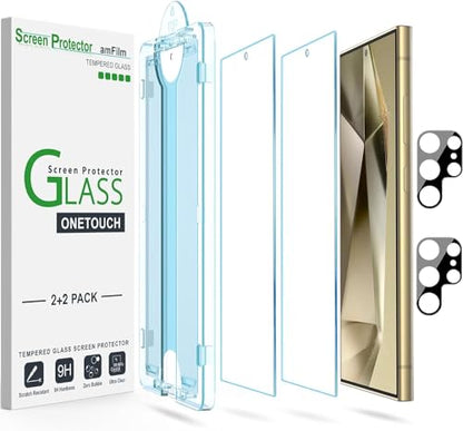 amFilm OneTouch for Samsung Galaxy S24 Ultra Screen Protector TemperedGlass - size: S24U-6.8"