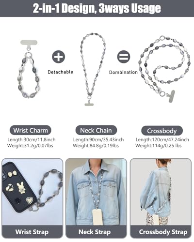 Phone Lanyard, On-the-Go Universal Crossbody Strap Neck Lanyard with Phone Tether Patches for Most Cellphones - color: P