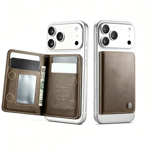 Magnetic Wallet for iPhone, Detachable Magnetic Card Holder Compatible with MagSafe, RFID Blocking Magnetic Phone Wallet with Kickstand for iPhone 17/16/15/14/13/12 Series, Coffee - color: Coffee