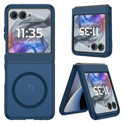 GUAGUA for Motorola Razr 2024 Case/Razr 2025 Case, Magnetic Cases Translucent Matte Back [Compatible with Magsafe] Slim Protective Shockproof Phone Case for Moto Razr 2024/2025 6.9'', Blue - color: Blue