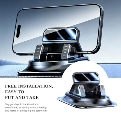 360 Degree Rotation Dashboard Phone Holder for Car, Car Phone Mount, Non-Slip Dashboard Navigation Bracket with One-Hand Operation, Automotive Dash Cell Phones Mount for Most Vehicles