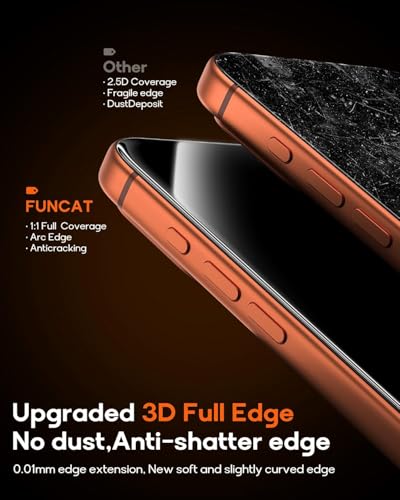 360° Privacy Screen Protector for iPhone 16/15,Full Coverage 9H+ Hardness Tempered Glass Easy Installation Anti Spy Private Bubble-Free