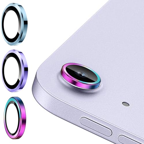 (2 Set for iPad Air 13 M3/ iPad Air 11/ iPad 11 A16 (2025) Camera Lens Protector, 9H Tempered Glass Camera Cover Protector Metal Ring Decoration Accessories (Color-Puple-Blue) - color: Color Puple Blue
