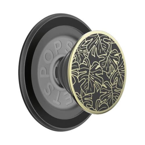 PopSockets Phone Grip for MagSafe, Magnetic Holder- Monstera - color: Monstera Black