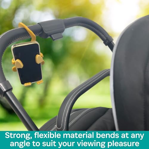 Grippy Smartphone Phone Holder by Buggygear - The Perfect Mount for Your Cellphone - This Accessory Straps to Your Stroller, Grocery Cart - Strap it or Hang it from the Tail - Entertain Your Baby too