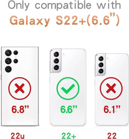 Compatible with Samsung Galaxy S22 Plus Bling Clear Case for Women,Glitter Phone Case with Sparkle Rhinestone Diamond Camera Protection，Airbag Anti-Fall Crystal Hard Cover for Girl - size: Galaxy S22 Plus