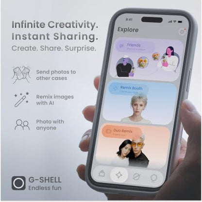 Instant Custom Case for iPhone 16 (White) | Battery-Free E Ink Phone Case, Personalize Your Case with Photos & AI Creations, MagSafe Compatible - color: White, size: iPhone 16
