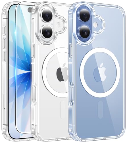 FNTCASE for iPhone 17 Phone Case Compatible with Magsafe Clear Phonecase | Screen Protector, Military Grade Drop Protection, Slim Magnetic Phone Cases, Shockproof Bumper, Transparent Cell Cover - color: A-Clear, size: For Iphone 17 6.3 Inch
