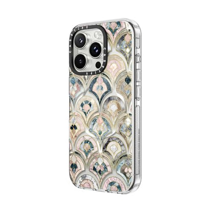 CASETiFY for iPhone 16 Pro Max Case - Impact Clear Compatible with MagSafe | Not Yellowing | 6.6 ft. 3x Military Grade Drop Protection | Art Deco Marble Tiles in Soft Pastel on transparent 2 | Clear - color: Art Deco Marble Tiles in Soft Pastel, size: Iph