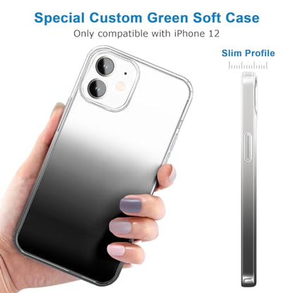 JJGoo Compatible with iPhone 12 Case & iPhone 12 Pro Case Clear Soft Transparent Shockproof Protective Slim Thin Bumper Phone Cover for 12 and 12 Pro - 6.1 inch, Black Gradient - color: Gradient Black