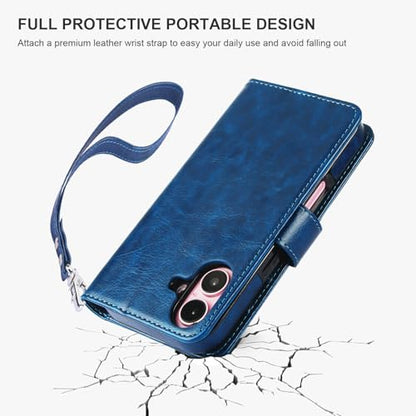 Bocasal for MagSafe Wallet Case Card Holder for iPhone 16, Blue - color: Blue for MagSafe