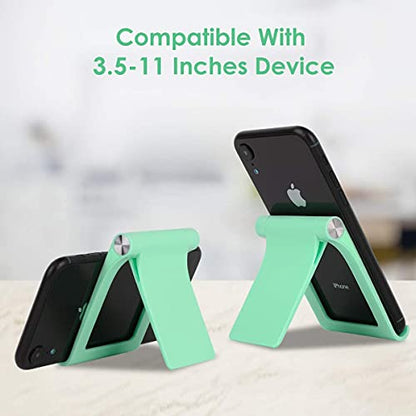 Desk Cell Phone Stand Holder Multi-Angle Adjustable Phone Desk Stand Tablet Holder for iPhone 17 16 15 14 13 12 11 Pro Max XS XR Samsung Galaxy S22 S21 S20 S10 S9 Edge Android Smartphone - color: Green