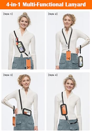 takyu Phone Strap Crossbody with Detachable RFID Wallet Black - color: Black