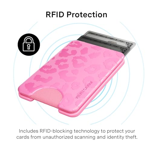 VELVET CAVIAR compatible with MagSafe Wallet - Magnetic Card Holder - color: Hot Pink Leopard