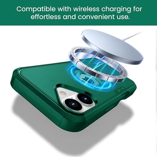 MXX for iPhone 17 Case, Heavy Duty 3 in 1 Wing Design Protective Cover with MagSafe, Phone Case 2025 (Green) - color: Green, size: iPhone 17