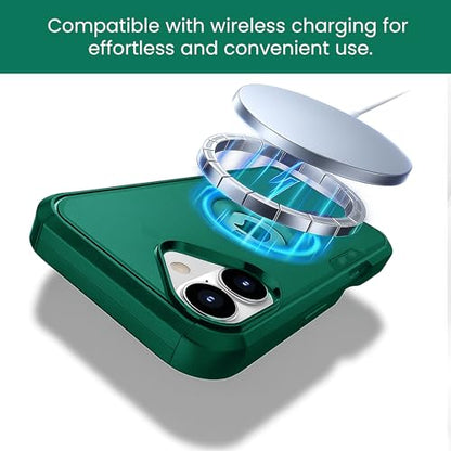 MXX for iPhone 17 Case, Heavy Duty 3 in 1 Wing Design Protective Cover with MagSafe, Phone Case 2025 (Green) - color: Green, size: iPhone 17