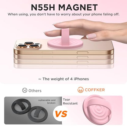 Magnetic Phone Grip for MagSafe, Silicone Ring Grip, Pink - color: Pink