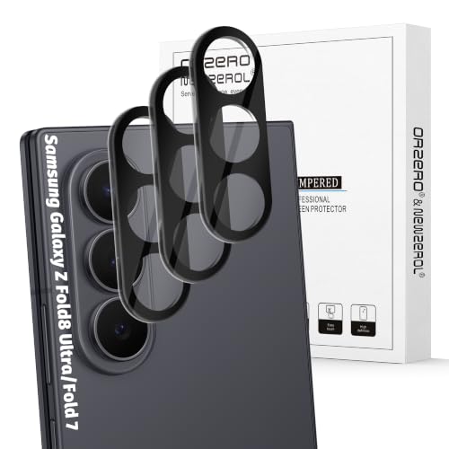 (3 Pack) Orzero Camera Lens Protector Compatible for Samsung Galaxy Z Fold 8 Ultra/Fold 7, Protector de Cámera Tempered Glass 9H Precise Camera Cutouts Anti-Scratch Does Not Affect Night Shots and Flash - size: Samsung Galaxy Z Fold 7