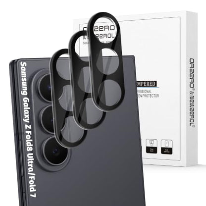 (3 Pack) Orzero Camera Lens Protector Compatible for Samsung Galaxy Z Fold 8 Ultra/Fold 7, Protector de Cámera Tempered Glass 9H Precise Camera Cutouts Anti-Scratch Does Not Affect Night Shots and Flash - size: Samsung Galaxy Z Fold 7