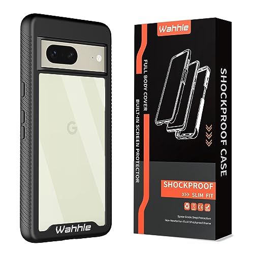 Compatible with Google Pixel 7 Case, Built in Screen Protector Full Body Shockproof Slim Fit Bumper Protective Phone Cover Men Women-Black/Clear - size: Google Pixel 7