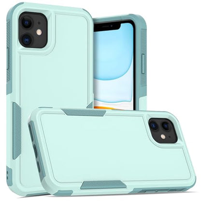 for iPhone 11 Case: Dual Layer Protective Heavy Duty Cell Phone Case Shockproof Rugged Bumper Tough with Screen Protector - 16ft Military Grade Drop Tested for Appple iPhone 11 (6.1 inch), Green - color: Mint Green (PC) + Mint Green (TPU)