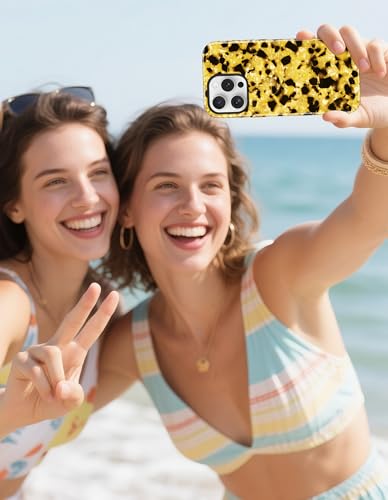 Jusy Magnetic Golden Tortoise Shell Phone Case for iPhone 16 Pro Max,Golden | Compatible with MagSafe,Cute Aesthetic Cheetah Leopard Design,TPU and PC Protective Shockproof Cover - color: Golden