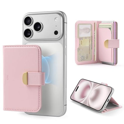 ESR Aura Clutch for MagSafe Wallet for Women, 5 Card Holder, RFID Blocking - color: Bubblegum Pink