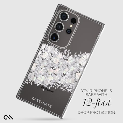 Case-Mate Samsung Galaxy S24 Ultra Case [6.8"] [12ft Drop Protection] [Wireless Charging] Touch of Pearl Phone Case for Samsung Galaxy S24 Ultra - Luxury Bling Glitter, Anti-Scratch, Shockproof, Slim - color: Touch of Pearl