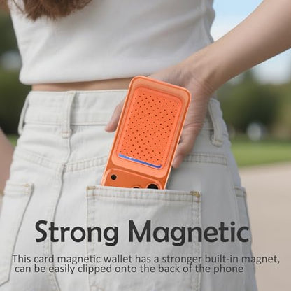 for Magsafe Card Holder | Polka Dot Heart Leather Magnetic Wallet - color: Polka Dot C
