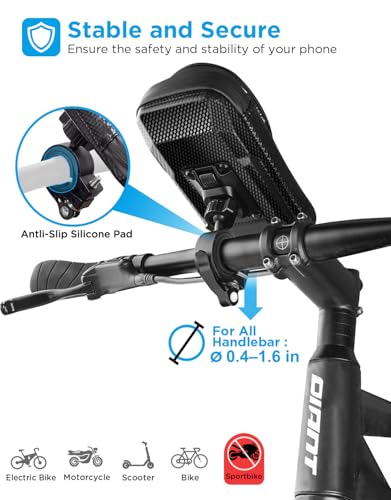 whale fall Bike Phone Holder, Waterproof Handlebar Bag for Phones up to 7" | 360° Rotatable Mount, TPU Touchscreen, Quick Release, Anti-Shake, Extra Storage and Rain Cover for Navigation and Rides
