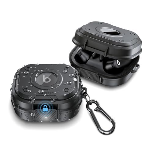 PROfezzion for Beats Powerbeats Pro 2 Case Cover with Lock, Heavy Duty - color: Jet Black