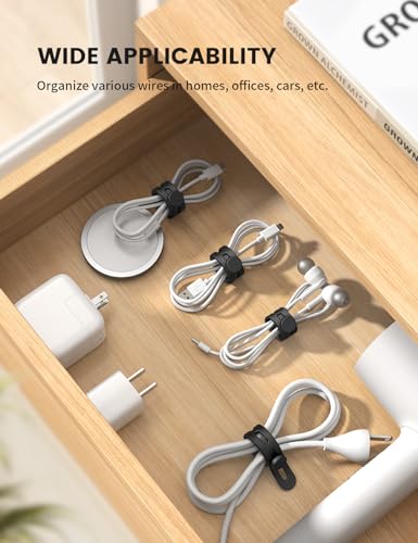 Lamicall Silicone Cord Organizer Ties + Cell Phone Stand