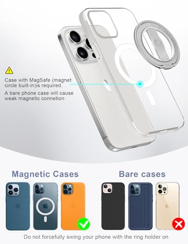 [Stylish Twinkle] EWA MagOne for Magsafe Phone Grip Kickstand [Replaceable Elastic Finger Loop], Mag Safe Ring Holder Stand, Magnetic Phone Accessories for iPhone 17,16,15,14,13,12-(Glitter Silver) - color: Glitter Silver