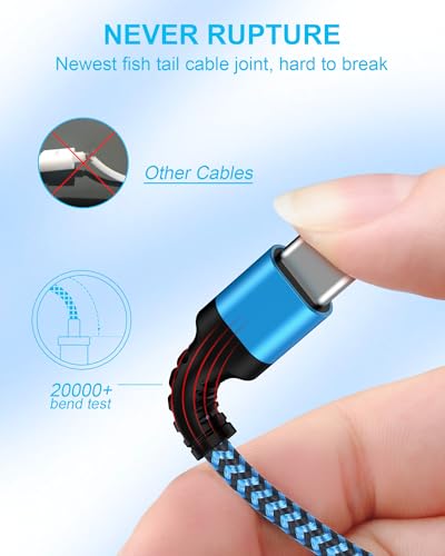 Usb C Cable For Iphone Air Iphone 17e 18 Pro Max 17pro 17 16e 16 16pro 15 - color: 2Pack-Blue, Purple, size: 3FT, style: USB to USB C