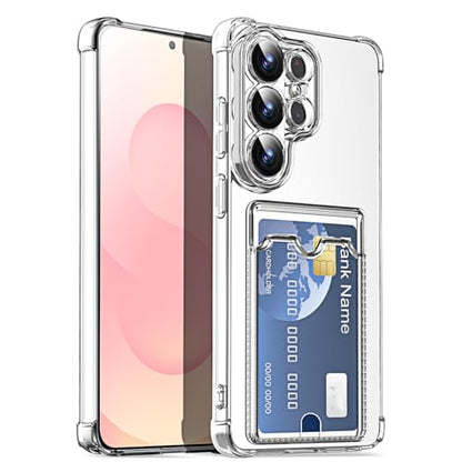 AICase for Samsung Galaxy S26 Ultra Case with Card Holder Clear, Slim Thin Lightweight Transparent Wallet TPU Protective Phone Case with Credit Card Slot - color: Card Holder, size: S26 ULTRA