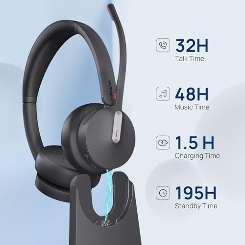 Yealink WH64 Mono Hybrid Wireless Headset with Mic DECT Dongle & Bluetooth - style: WH64 Hy-Mono with Stand