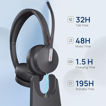 Yealink WH64 Mono Hybrid Wireless Headset with Mic DECT Dongle & Bluetooth - style: WH64 Hy-Mono with Stand