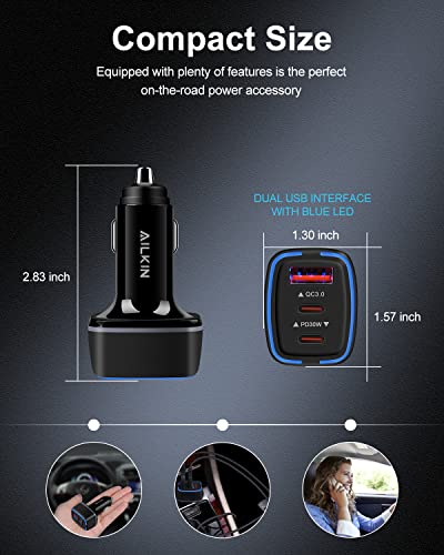 78W USB C Car Charger, Super Fast Charging Cigarette Lighter Adapter