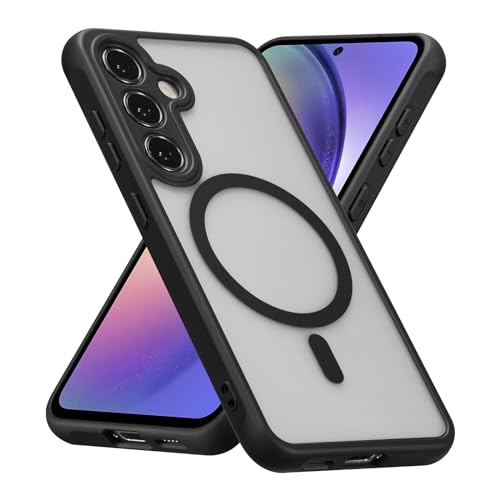 RALEAVO Magnetic for Samsung Galaxy S26 Case [Compatible with Magsafe] Slim Frosted Matte Cover Translucent Hard PC Back Military Drop Protection Phone Case for Girls&Boys,Black - color: Magnetic & Black, size: S26