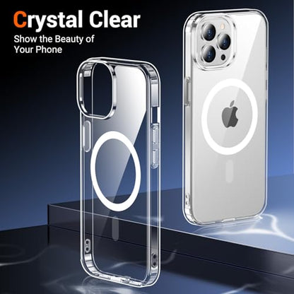 for iPhone 12 Pro Max Case Clear, Compatible with Magsafe, Anti-Yellowing, Military-Grade Protection, Shockproof Slim Magnetic Phone Case Cover, Transparent - color: A-Clear, size: iPhone 12 Pro Max