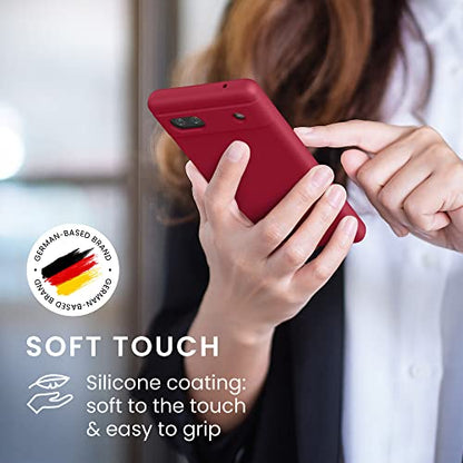 kwmobile Case Compatible with Google Pixel 6a Case - TPU Silicone Phone Cover with Soft Finish - Sweet Cherry - color: Sweet Cherry, size: Pixel 6a