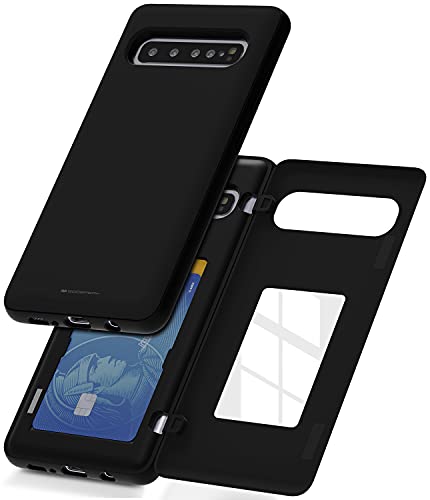 GOOSPERY Galaxy S10 5G Wallet Case with Card Holder, Protective Dual Layer Bumper Phone Cover (Black) - color: Black, size: Galaxy S10 5G