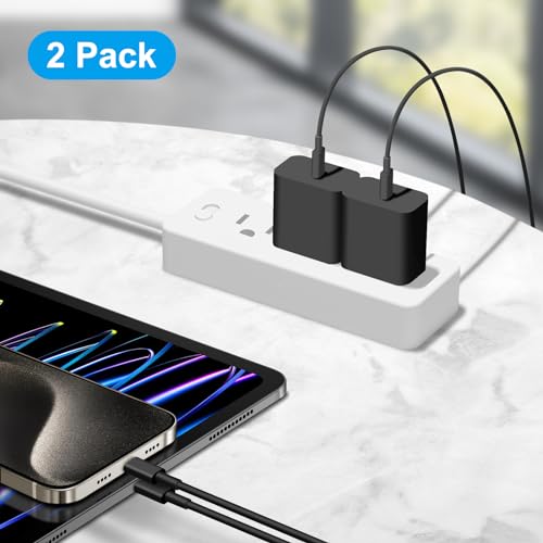 iPhone 17 16 15 Charger Fast Charging 6FT - 20W USB C Charger Block - color: Black, size: 6FT