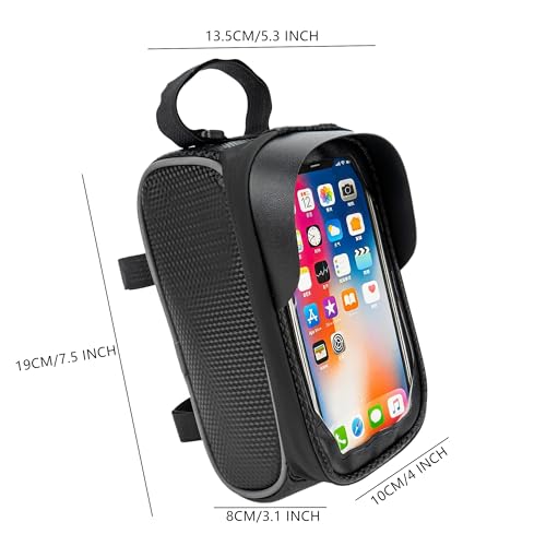 Waterproof Bike Phone Bag – Touchscreen Frame Bag for Phones up to 7 Inches, Reflective Strips, Earphone Hole, Easy Install for Cyclists Who Demand Performance