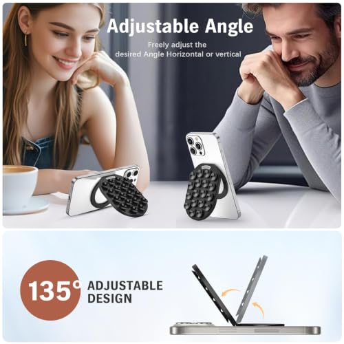 Magnetic Silicone Suction Cup Phone Mount for Magsafe Phone Grip - color: White