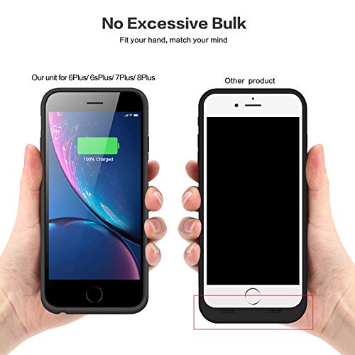 Battery Case for iPhone 6s Plus/6 Plus/7 Plus/8 Plus,8500mAh Portable Charging Case External Battery Pack for iPhone 6s Plus/6 Plus/7 Plus/8 Plus Rechargeable Charger Case (5.5 inch) Black