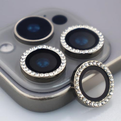 BONVAN for iPhone 15 Pro/Pro Max/14 Pro/ProMax Camera Lens Protector - Bling Glitter Diamond Metal Crystal Tempered Glass Screen Accessories Rhinestones Lens Cover (Grey) - color: Grey