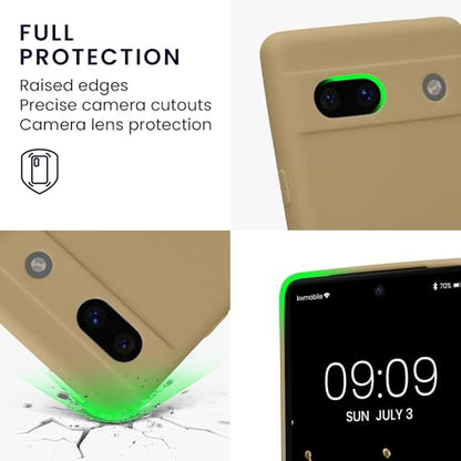 kwmobile Case Compatible with Google Pixel 7a Case - Protective Slim TPU Phone Cover - Soft Matte Finish - Brownish Grey - color: Brownish Grey