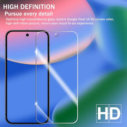 Screen Protector for Google Pixel 10, [2+2 Pack] Tempered Glass & Camera Lens Protectors[Ultrasonic Fingerprint Unlock] [Case Friendly] [Bubble-Free] Screen Protector Glass For Pixel 10 - size: Google Pixel 10